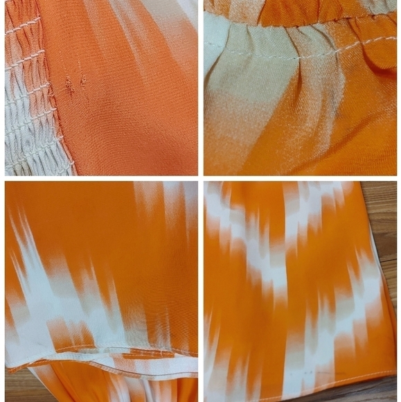 Taylor Orange Print Silk Dress Medium - Picture 12 of 13